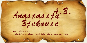 Anastasija Bjeković vizit kartica